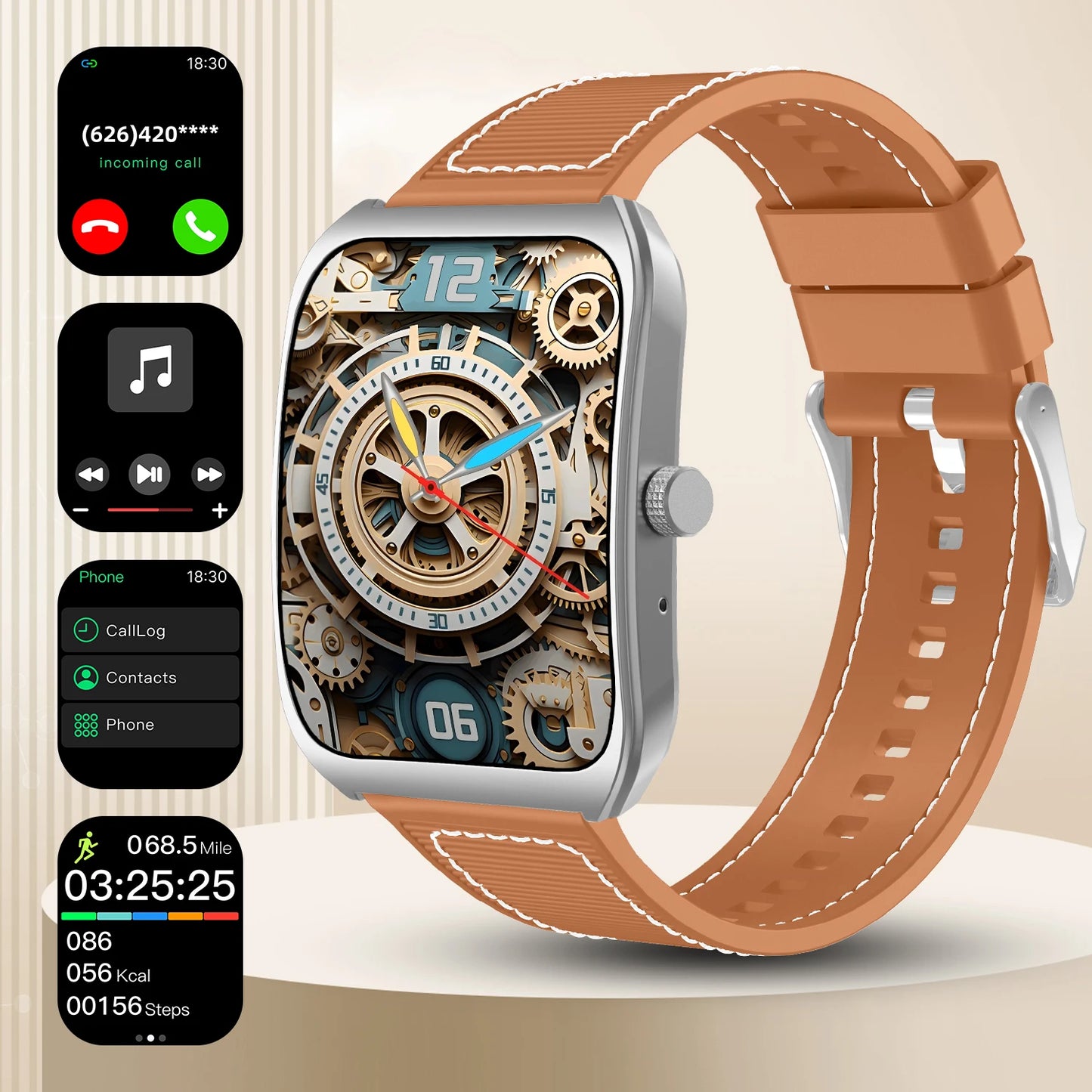 2025 NEW Smart Watch 1.85''Curved Screen BT5.4 Wireless Call Music Control Heart Rate/Sleep Monitoring Remote Camera for Men