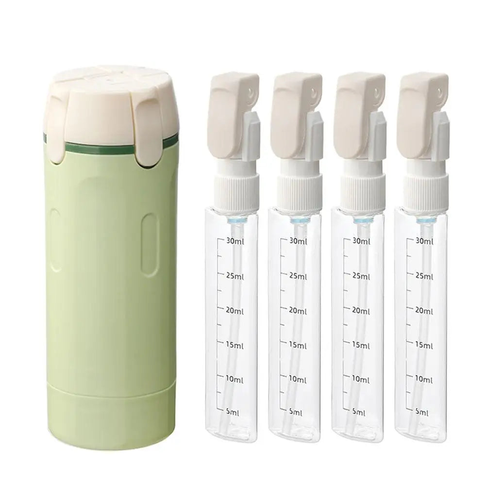 Travel Dispenser Storage Bottle (contains 4*30ml inner bottles) For Shampoo Conditioner Lotion Toner Portable Travel Bottles