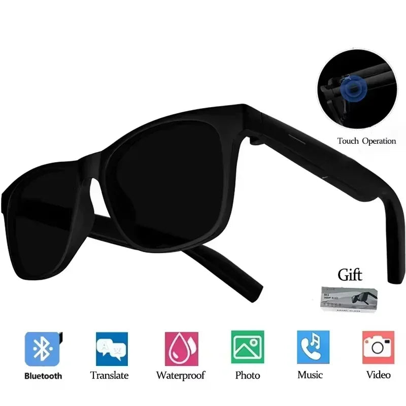 Lenovo 2026 New AI Remote Control Touch Smart Glasses 8K HD Camera Translator Voice Assistant Music Player Bluetooth Sunglasses