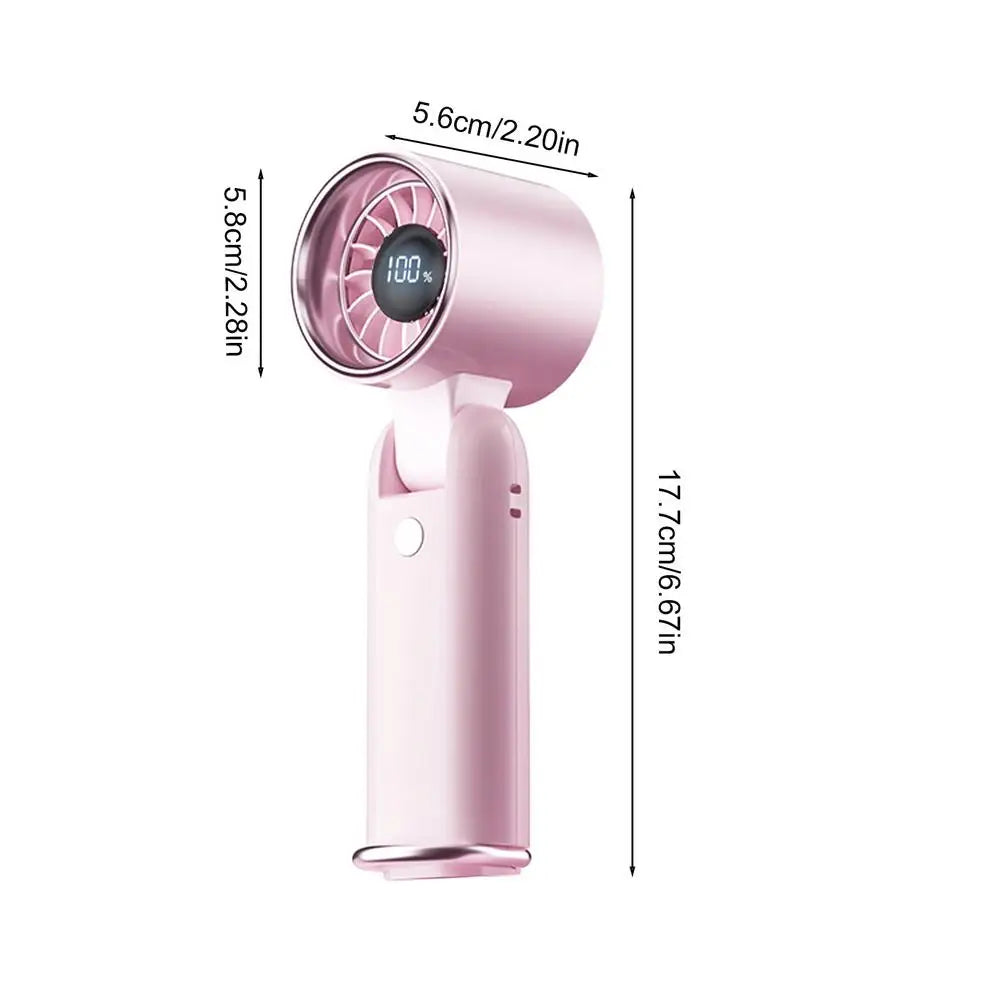 Portable Handheld Fan 100-Speed Low Noise Turbine Air Blower Foldable 3600mah USB Rechargeable Personal Fan For Home Office