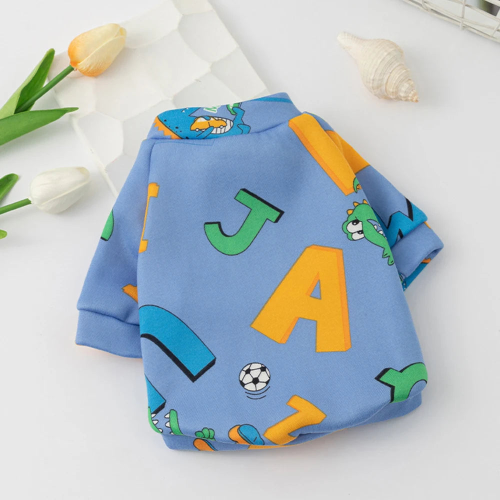 New Dog Clothes For Small Dogs Cartoon Printed Soft Pet Dog Sweater Clothing For Dog Winter Chihuahua Clothes Warm Pet Outfit