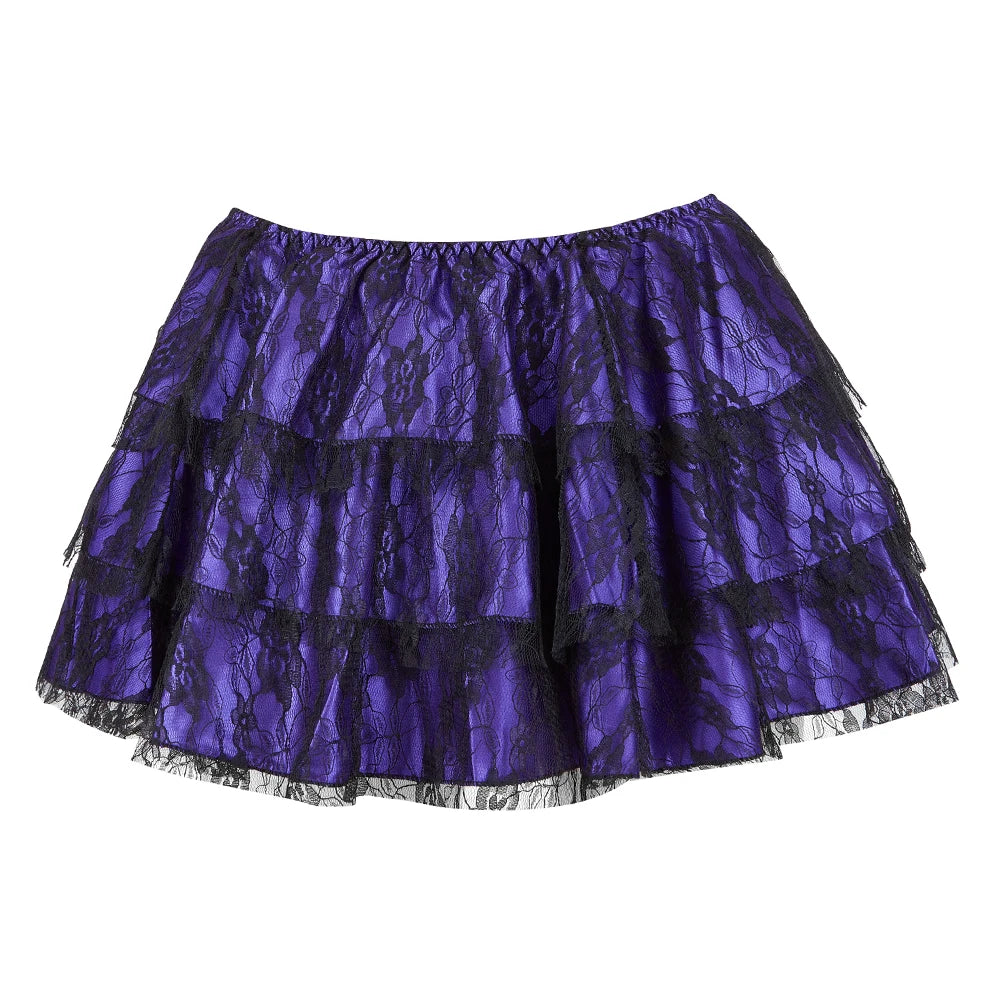 Sexy Layered Mesh Tulle Lace Mini Pleated Skirt Gothic Skirts Showgirl Party Dance Tutu Skirt Plus Size S-6XL
