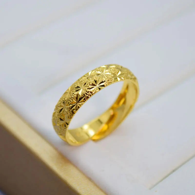 Fashion 14K Gold Ring for Men Women Wedding Engagement Fine Jewelry Luxury Gypsophila Ring Not Fade Fine Jewelry Gifts