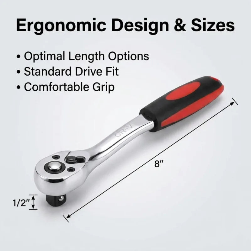 72 Tooth Quick Ratchet Wrench Wrenches Two-way Socket Wrench Repair Tools for for Vehicle Bicycle