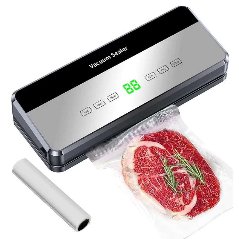 Electric Vacuum Sealer Built-in Cutter Kitchen Food Storage Seal Touch Button Dry/Wet Food Package Sealer Kitchen Vacuum Sealer
