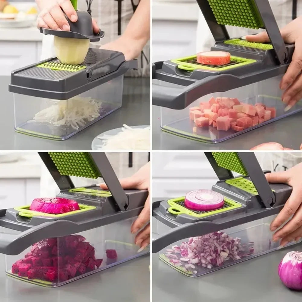 Multifunctional Vegetable Chopper With Handle 14/16 in 1 Kitchen Slicer Dicer Grater Food Cutting Cocina Gadget