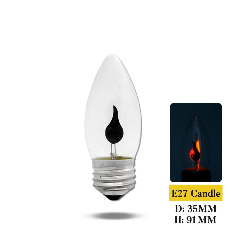 4/10/20Pcs Edison Led Candle Light Bulb Flicker Flame E14 E27 LED Flame Effect Bulb Retro For Home Decor Energy Saving Lamp