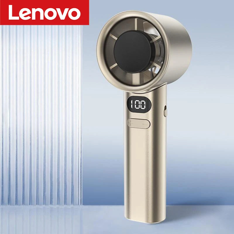 Lenovo 5000mah Handheld Mini Fan Electric Hand Fans Ice Compress High-Speed Cooling USB Rechargeable Portable LED Display Fan