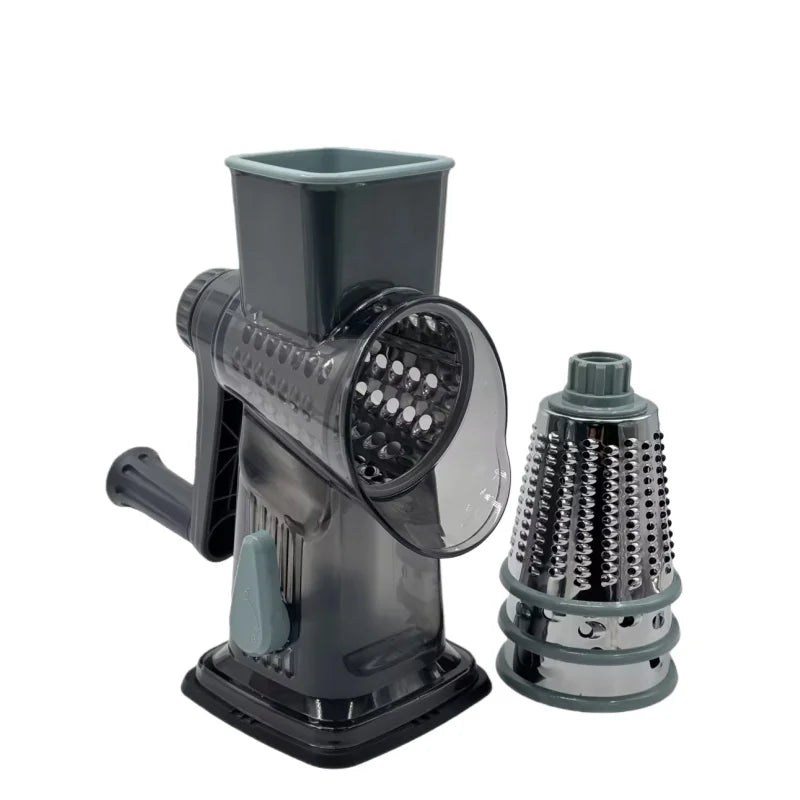 3 in 1 Multi-function Drum Vegetable Chopper Hand-operated Potato Slice Chopper Pressed Vegetable Grinder Peeled Garlic Chopper