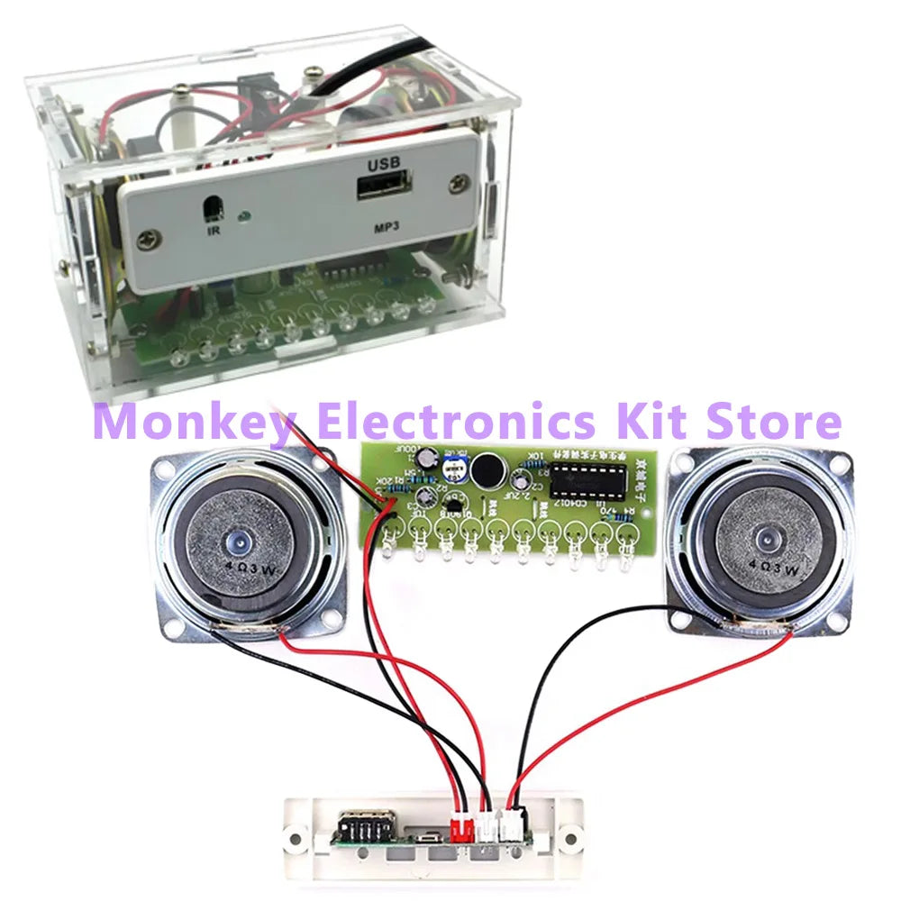 Electronic DIY Bluetooth Speaker Kit White DIY Soldering Project Electronics Kit Teaching Practice Bluetooth Stereo Speaker Kit