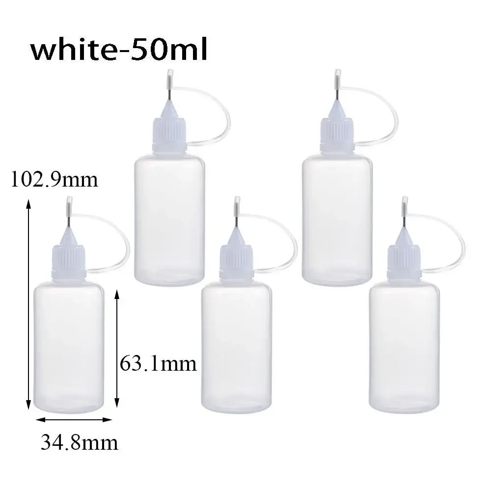 5/10/20/30/50/100ML Resuable Needle Tip Glue Applicator Plastic Bottle for Paper Quilling DIY Scrapbooking Paper Craft Tool