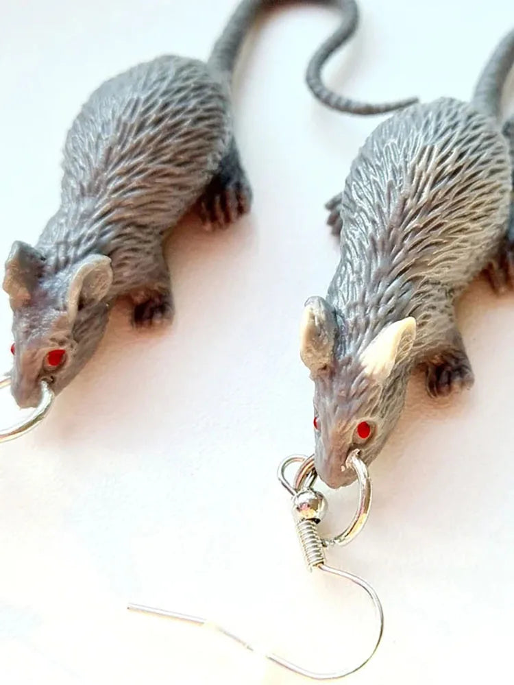Rat earrings Rodent earrings realistic earrings Halloween horror scares friends
