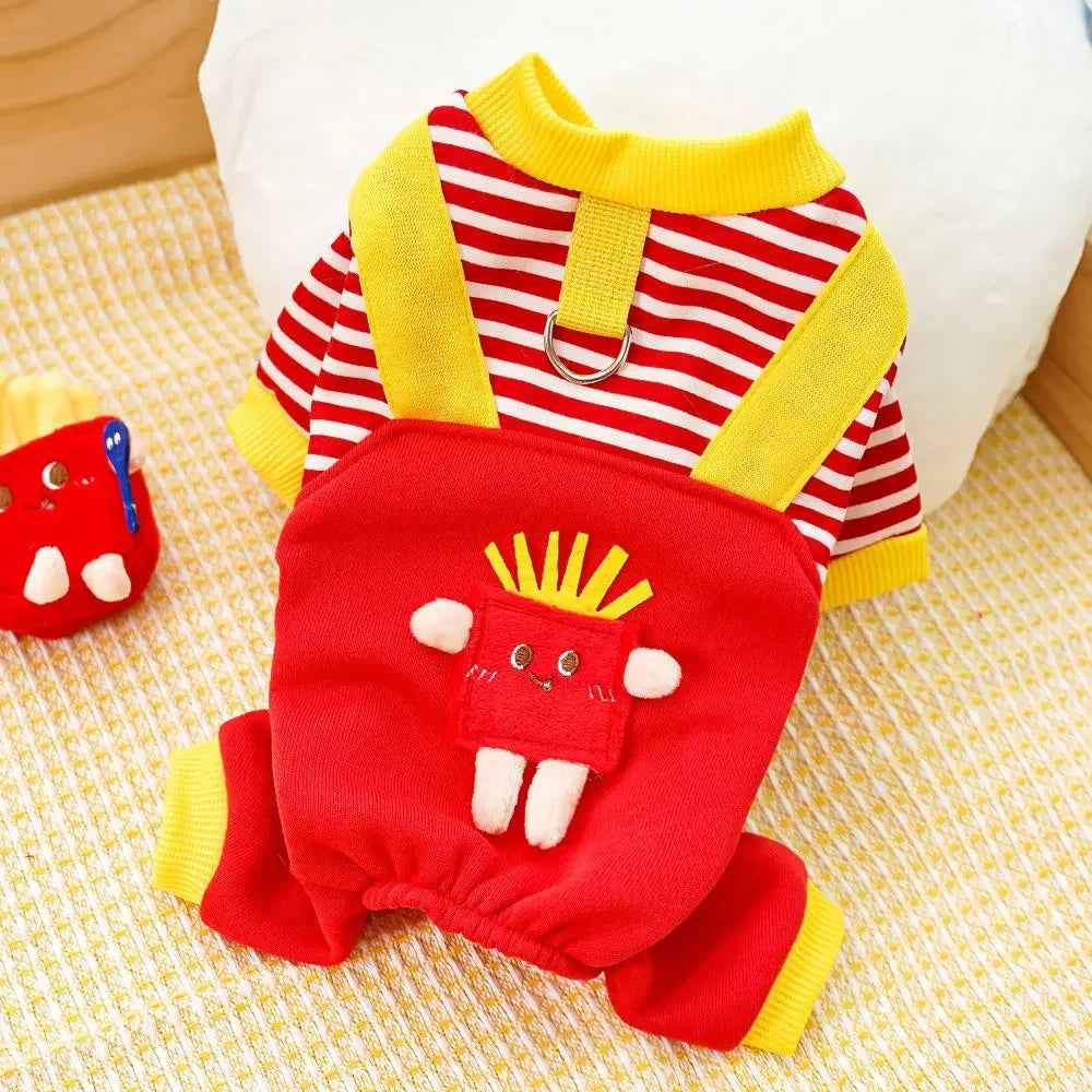 Four-legged Clothing for Pet Dogs, Medium and Large Dogs and Cats, Autumn and Winter Sweatshirts, Plus Fleece Clothing Supplies,