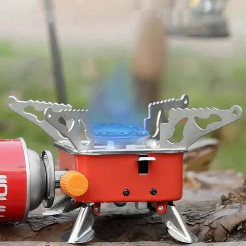 Mini Outdoor Portable Folding Camping Gas Stove Compact Square Stove with Lotus Burner