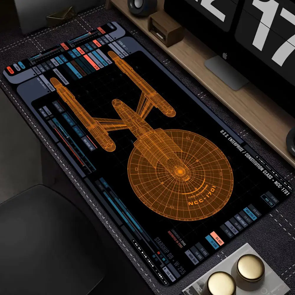 Black and White Mouse Pad Star Trek Laptop Mouse Pad Office Mouse Pad Computer Keyboard and Mouse Pad Large-Size Gaming Desk Mat