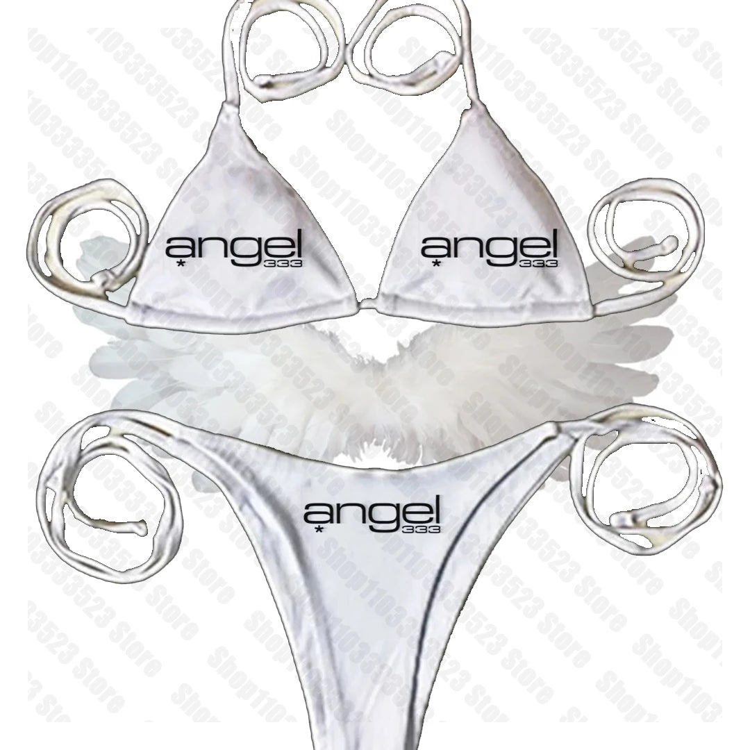 Fashion Gothic Emo Girl Ladies Bikini Sexy Y2k Style Printing Bikini Vintage Punk Women's Bikini Summer Sexy Bikini Letter Print