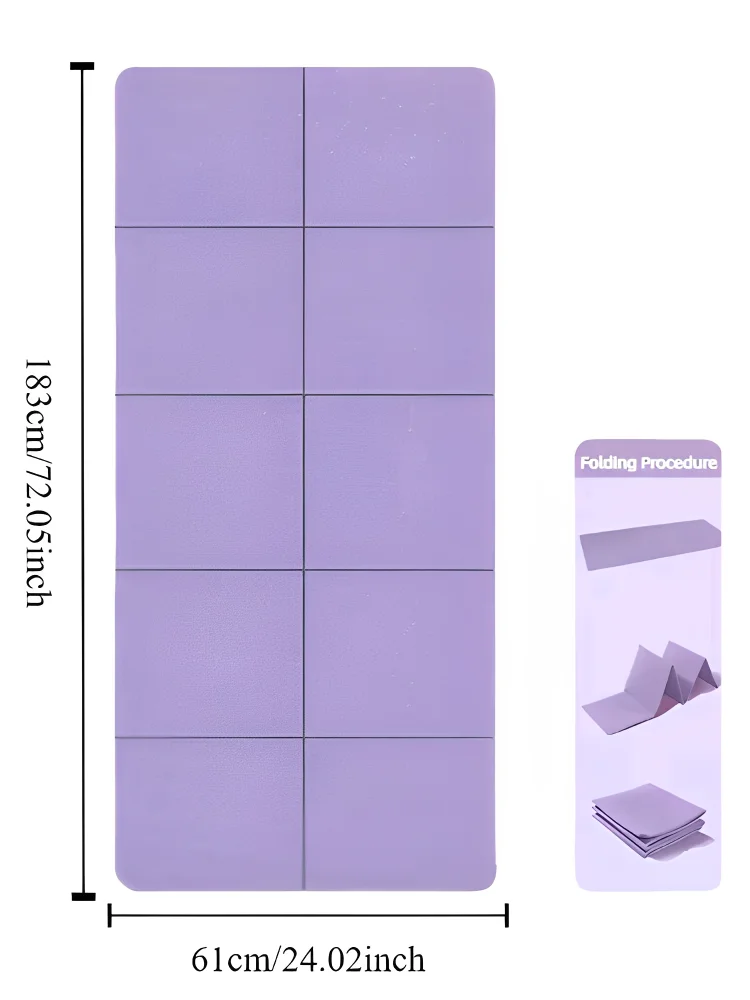 Foldable Yoga Mat Mute Eco Friendly Folding Travel Fitness Exercise Double Sided Non-Slip For Pilates & Floor Workouts Dance