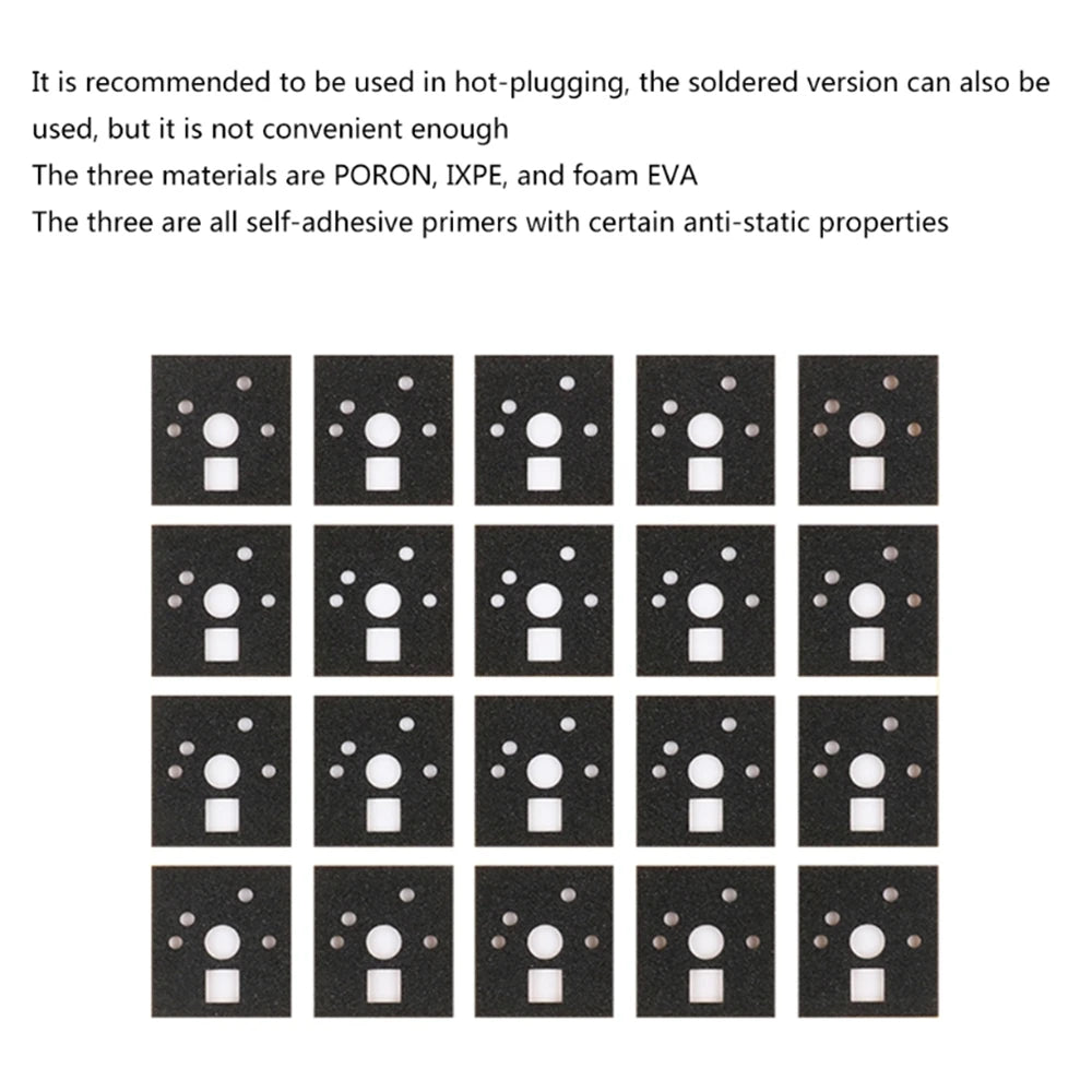 120 Pieces Mechanical Keyboard Switch Sticker Noise Dampener Foam Sound Reduction Insulation Film for Switch Stabilizer