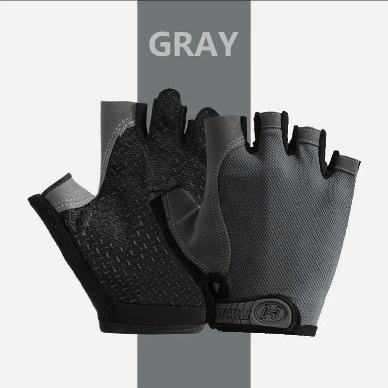 1Pair Gym Gloves Fingerless Gloves Anti-Slip Shock-Absorbing Gloves Sports Gloves for Training Lifting Weight Cycling