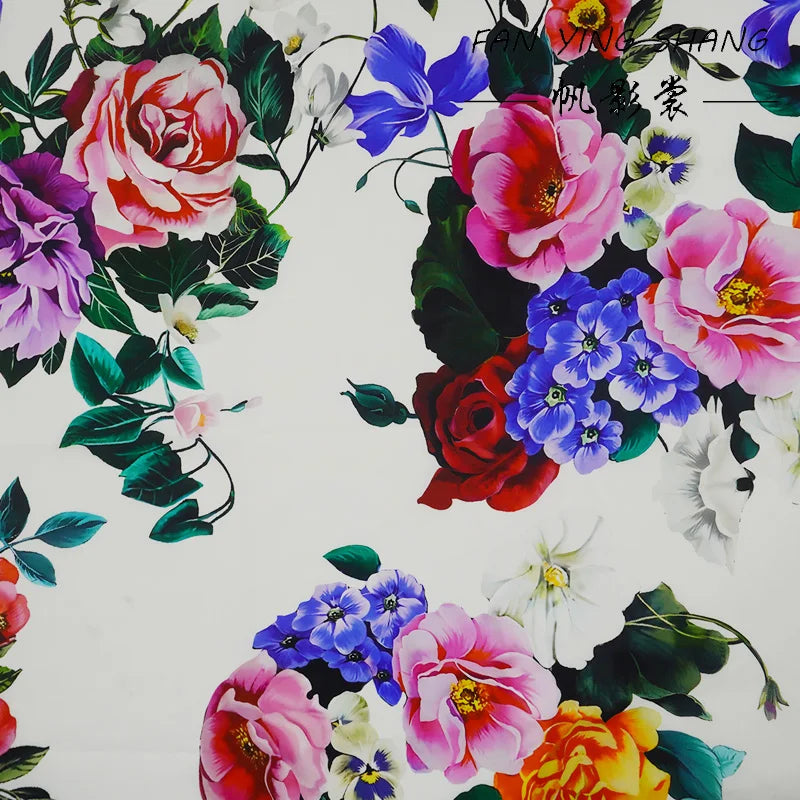 2026 Fashion Live Like Summer Flower Digital Cotton Fabric For Dress Telas Para Costura Tissus Couture ткань Cloth Material Diy