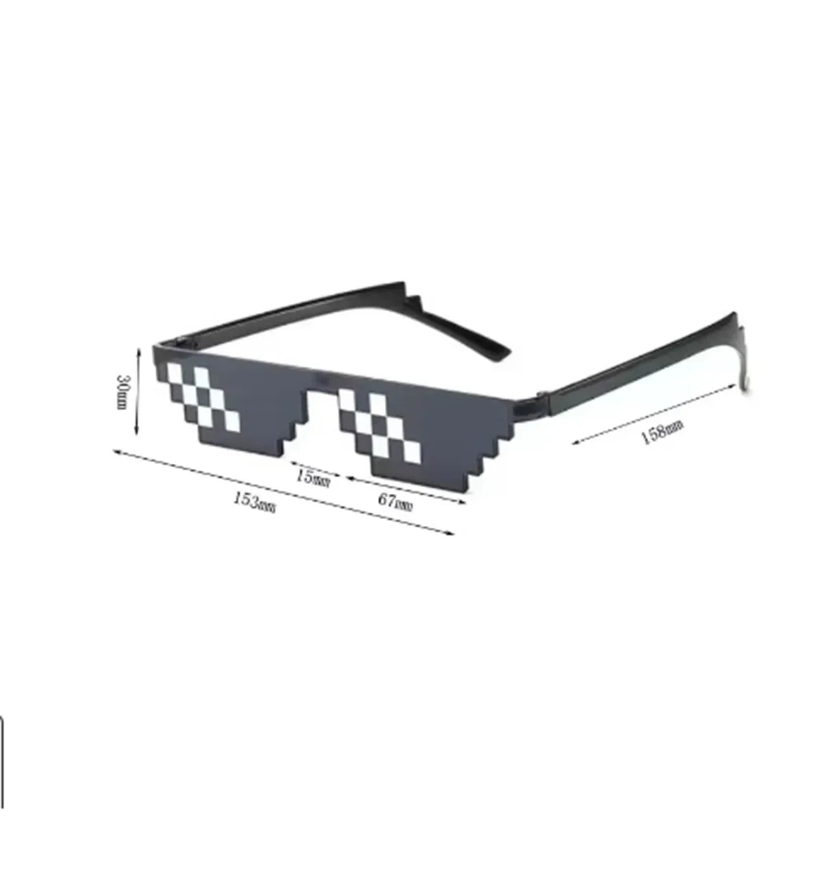 5Pcs NEW Mosaic Sunglasses Trick Toy Thug Life Glasses Deal With It Glasses Pixel Black Mosaic Sunglasses Cool Jokes Funny Toys