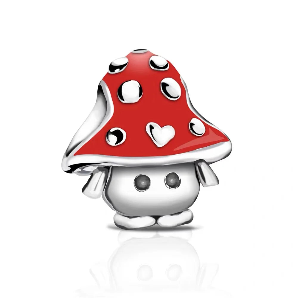 Colorful 925 Sterling Silver Mushroom Rabbit Beads & Toucan Dangle Charm Fits Bracelet Boutique Beautiful Pendant Gifts