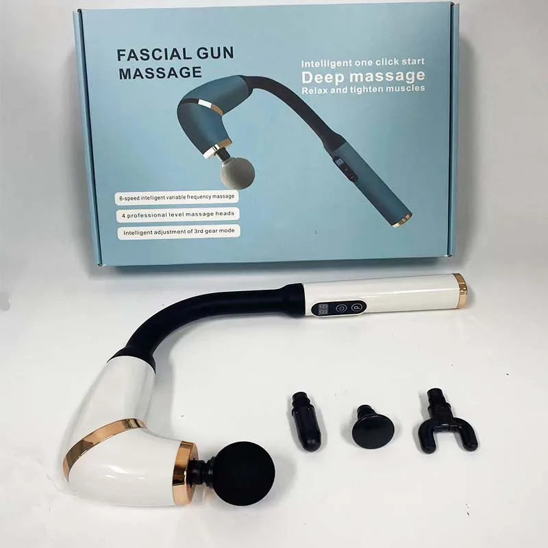 Handheld home massagers, massage guns with extended handles, and back massage tools for relieving deep tissue pain