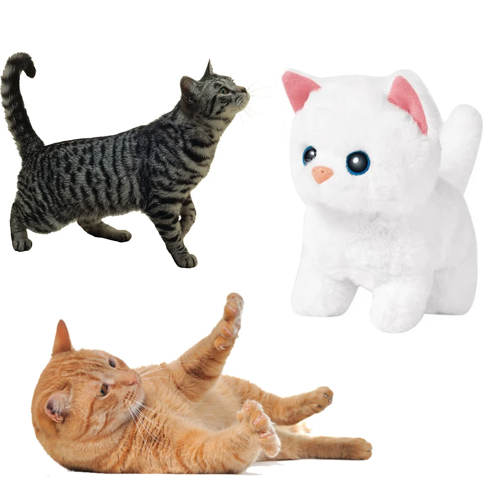 Pet Companion Battery Operated Toy Plush pet electronic interactive toy walking barking wagging tail Simulation model Cat