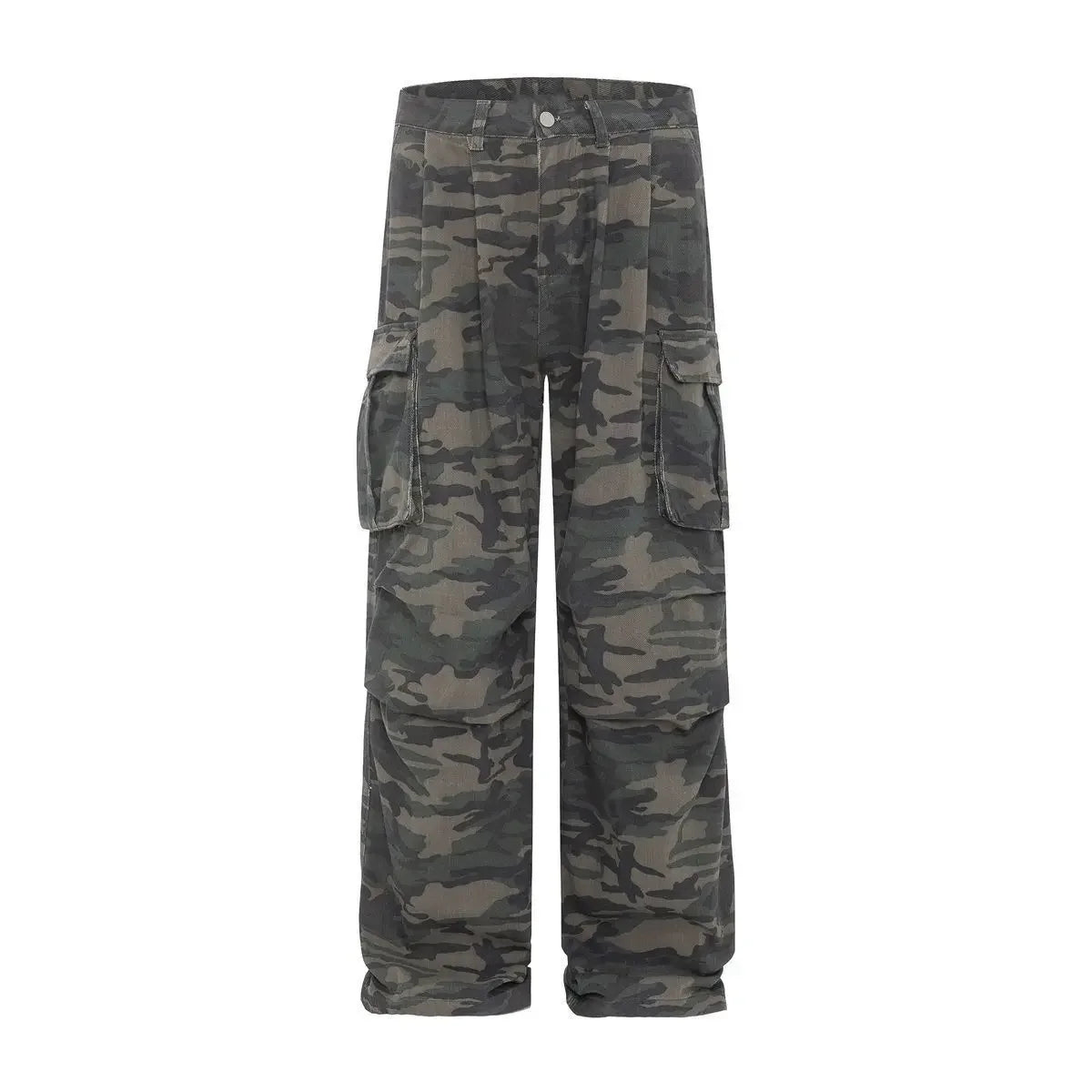 Vintage Women's Jeans Loose-Fit Slimming Casual Wide-Leg Trousers American Style Streetwear Denim Cargo Pants