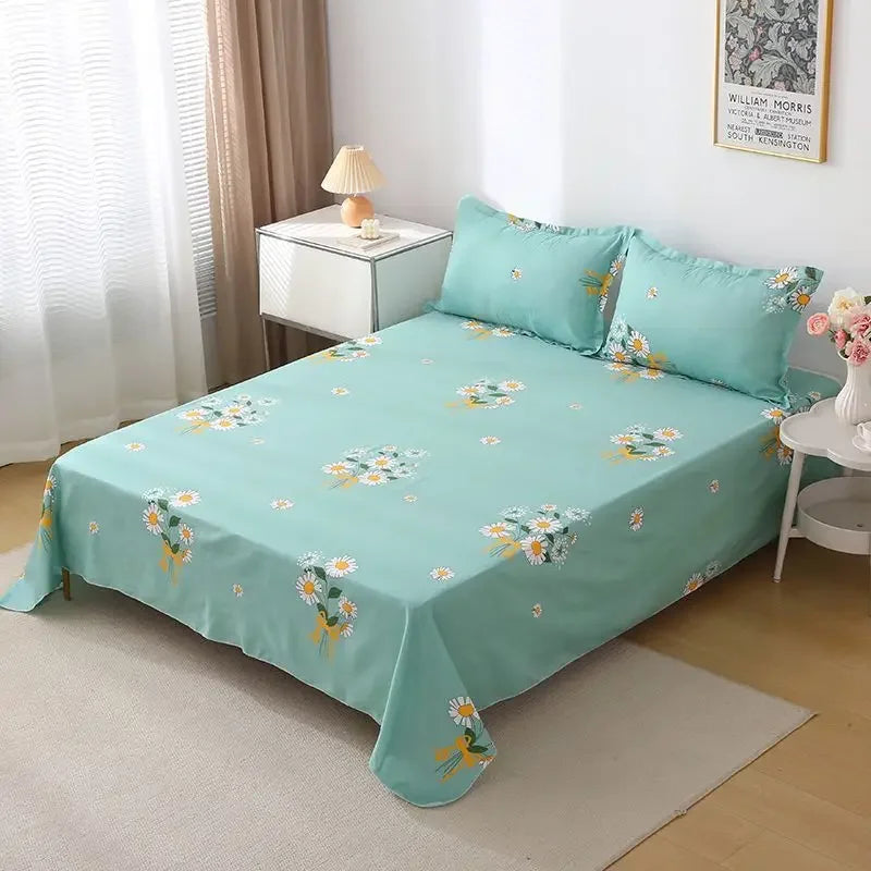 Bohemian Bed Sheet Set - 400TC Mediterranean-Style Cotton with Fade-Resistant Dye for Dorm Essentials