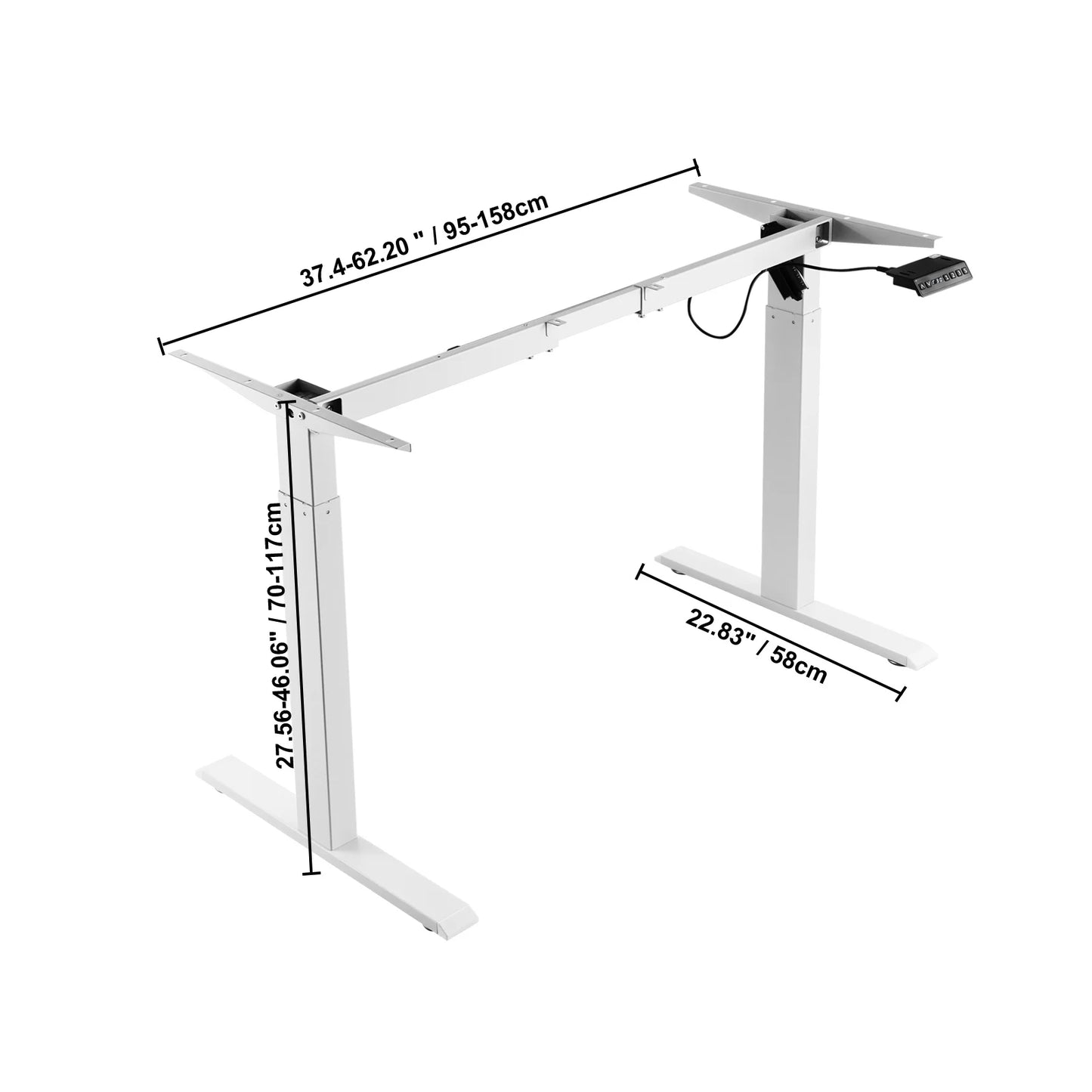SucceBuy Standing Desk Frame Electric Stand Up Computer Desk Legs Ergonomic DIY Workstation Base for Home and Office