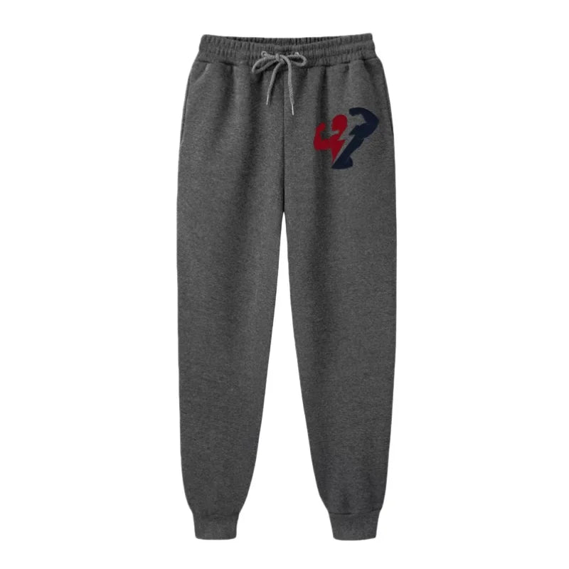 Athletic Performance Men's 100% Cotton Gym Long Pants Elastic Waist Drawstring Sweat-Absorbing Comfortable Trousers