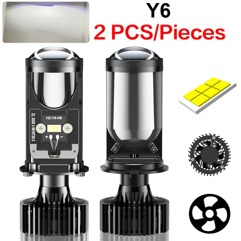 H4 LED Projector Motorcycle Headlight Bulbs Bi LED Lens Projector motorcycle accessories Mini Projector Lens Headlight Projector