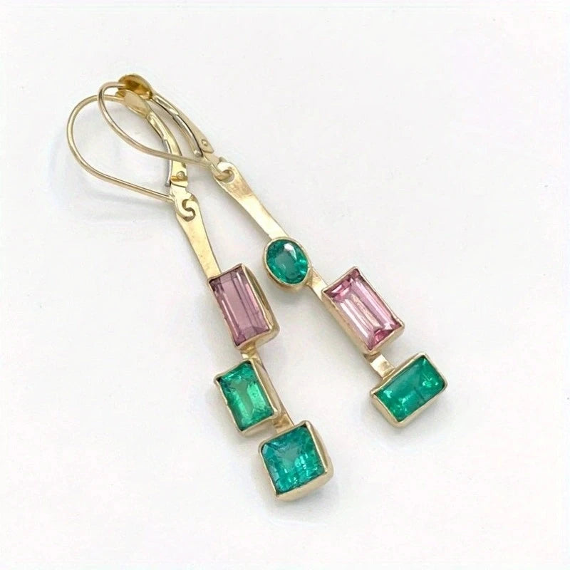 Traditional Earrings, Ethnic Tribal Earrings, Glass Stones, Carved Long Earrings, Heart Shape Earrings,