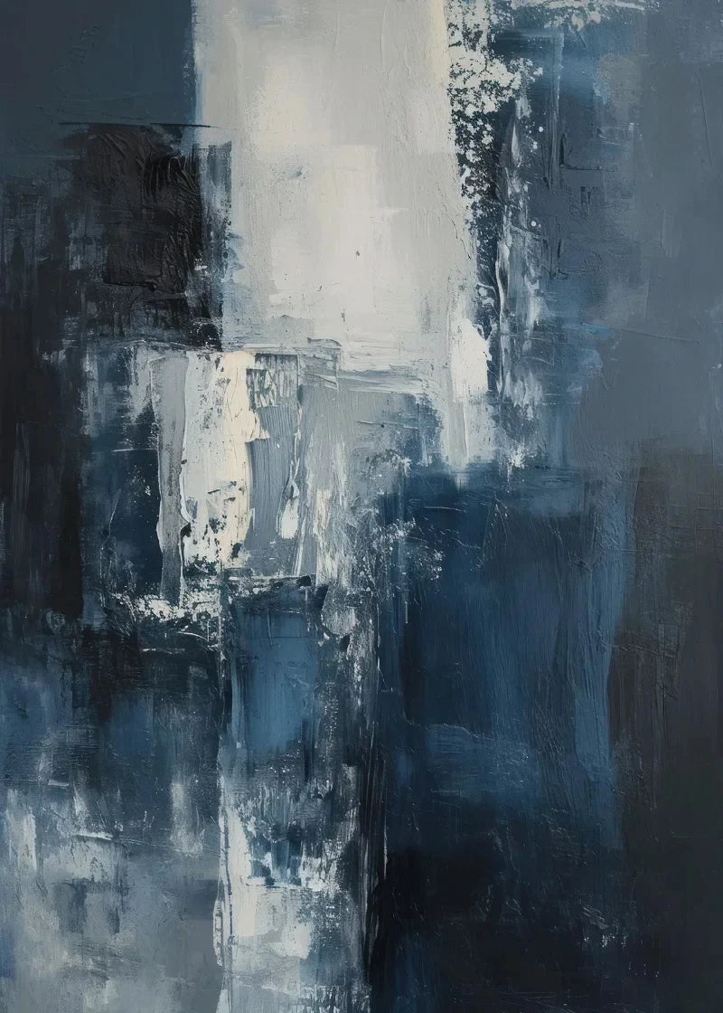 Deep Blue Modern Abstract Poster Print Canvas Art Pictures Home for Living Room and Bedroom Room Wall Decor Frameless Painting