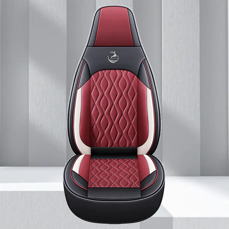 Universal Single Car Seat Cover - Full-Wrap Design Perforated PU Leather (Breathable & Durable), All-Season Fit for Most Cars