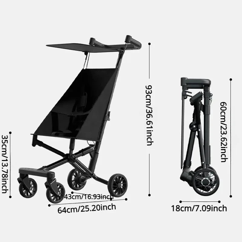 Lightweight and Compact Coast Rider Stroller with Canopy One Hand Easy Fold Soft Ride Wheels Lightweight Stroller for Toddlers