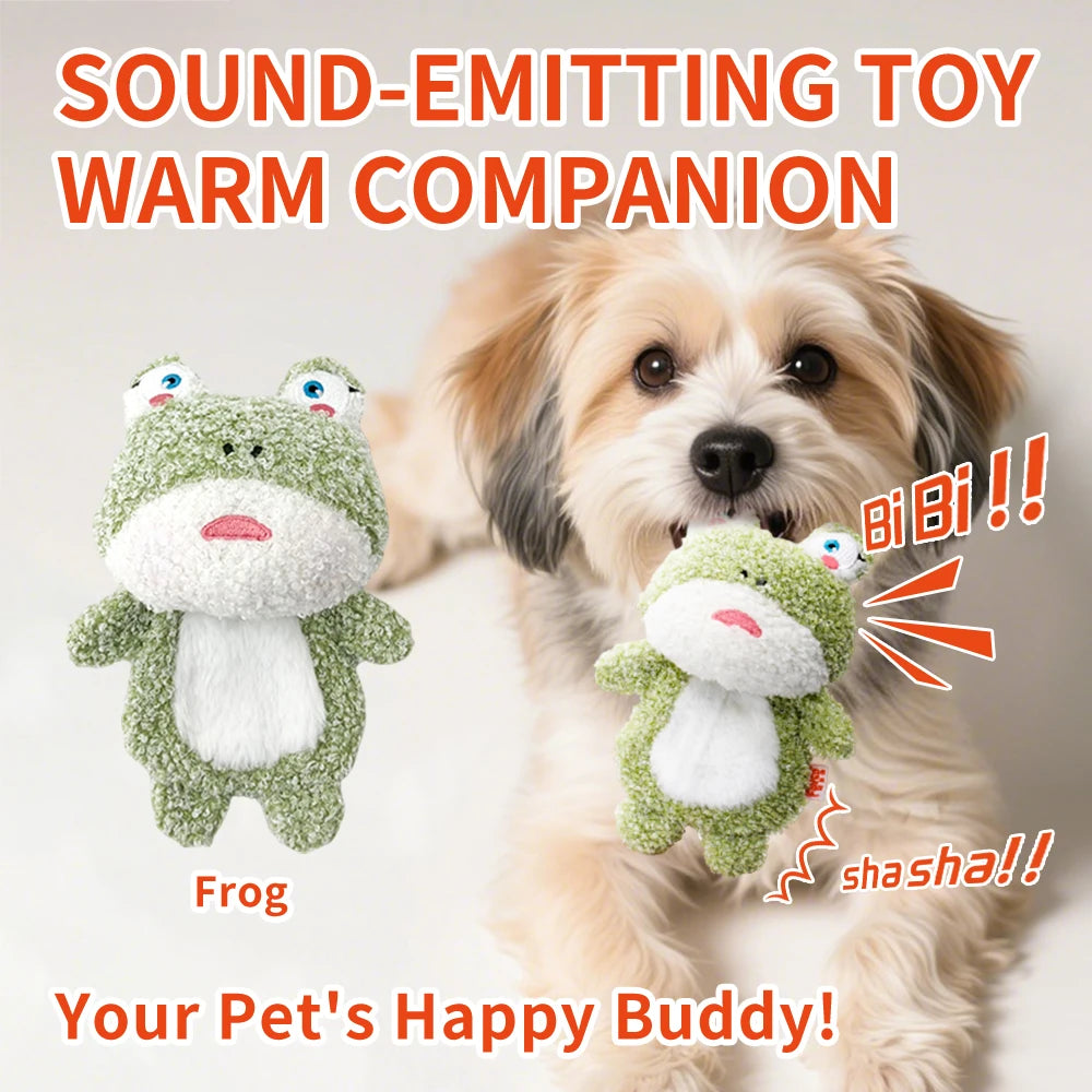 Cute Small Animal Dog Plush Toys Full Body Rattle with Built-In Squeaker Interactive Pet Playtime Toy to Reduce Loneliness