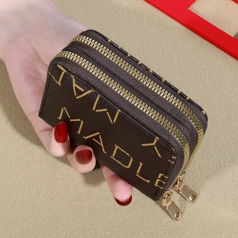 Womens Credit Card Wallet, Large Capacity Multi Card Case Wallet With ID Window, Zipper Card Cases Holder
