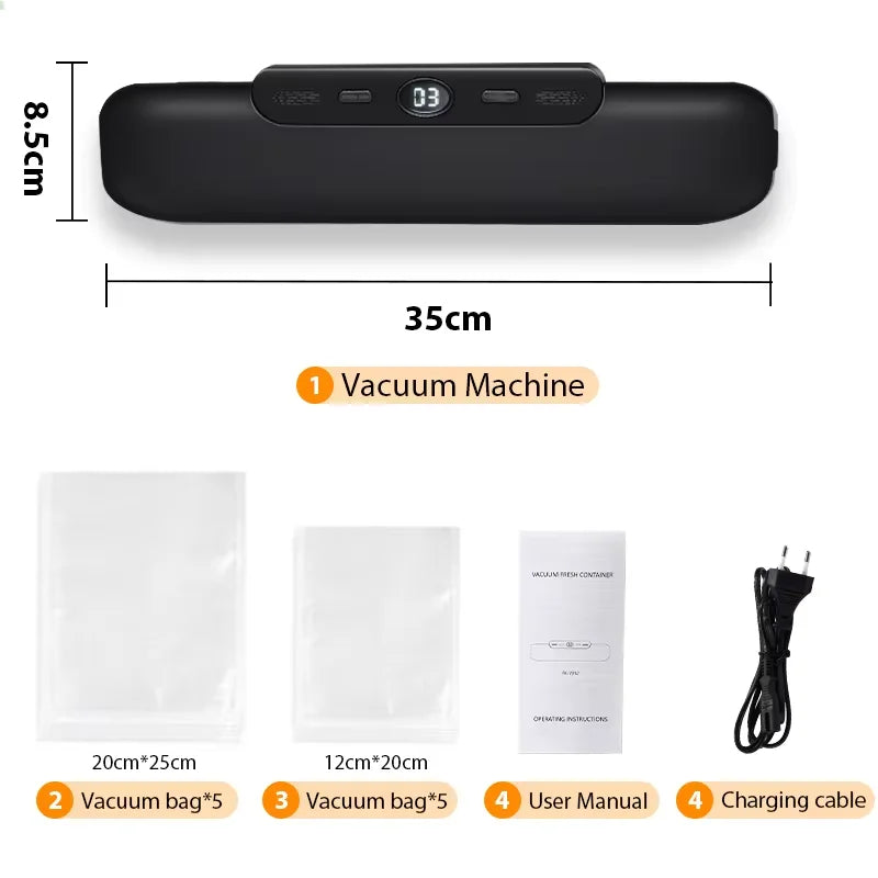 Electric Food Vacuum Sealer Machine And Storage Bags One Touch Fast Vacuuming For Wet Or Dry Food Kitchen Vacuum Sealing Machine
