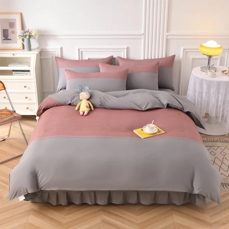 Elegant Home Bedding Durable Duvet Cover Soft Comfortable Fadeless Quilt Comforter Cover Queen Home Textiles Yarn-dyed Fabric
