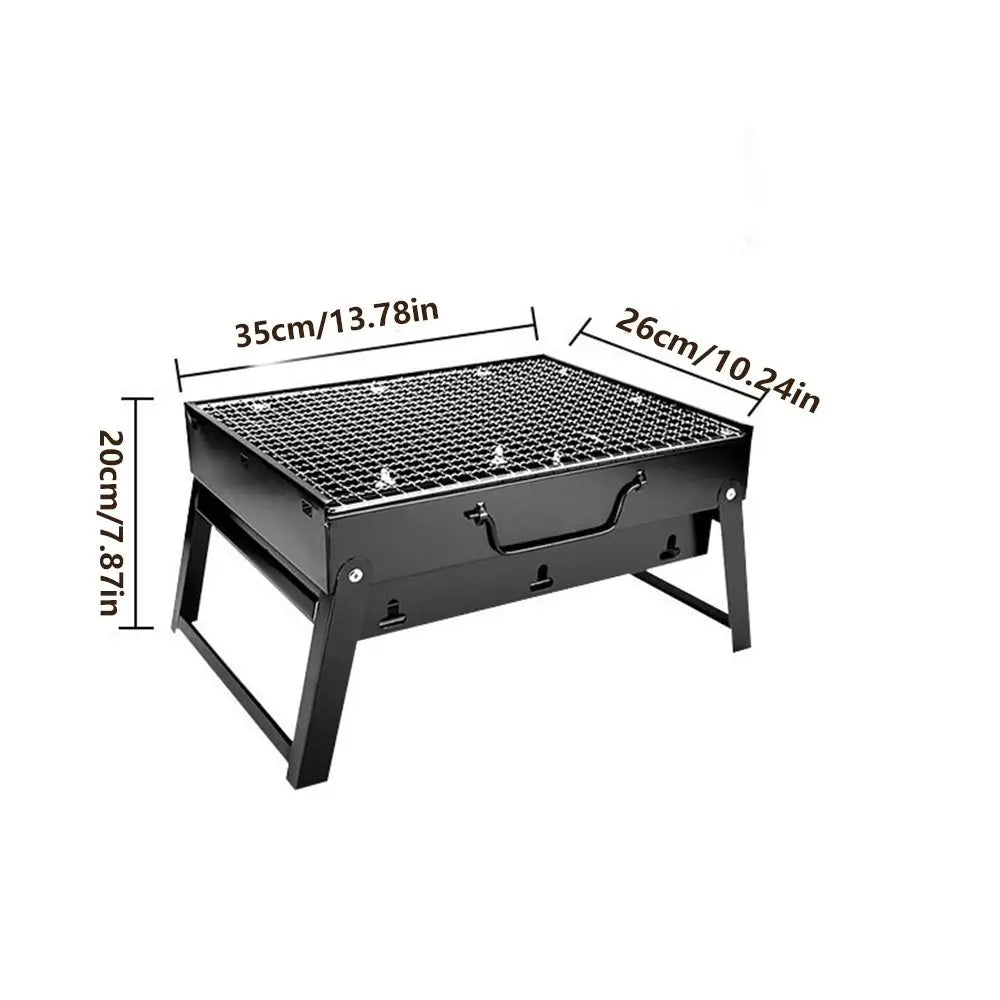 Portable Thickened BBQ Stove Small Easy to Carry Camping Folding Carbon Grill Space-saving Durable Outdoor Barbecue Grill Beach