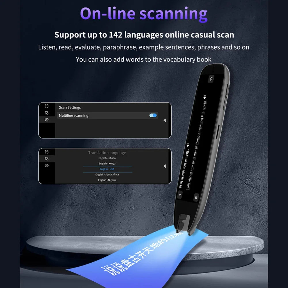 S65pro Dictionary Translation Pen Scan Reader Device Text Scanning Reading Translator WiFi/BT Connection Online Photo Translate
