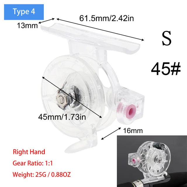 Mini Winter Ice Fishing Reel Ultralight 50mm 55mm 60mm Hand Reel Fly Fishing Line Wheel Carp Spool Pesca Tackle