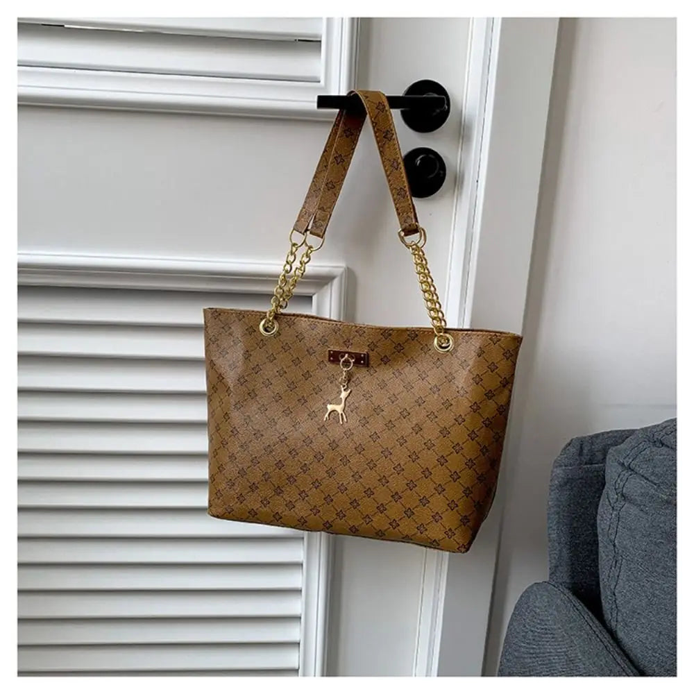 Women Luxury Design Tote Bag Large Capacity Handbag Fashion Printing Shoulder Bag Trendy New Shopping Bag Purse
