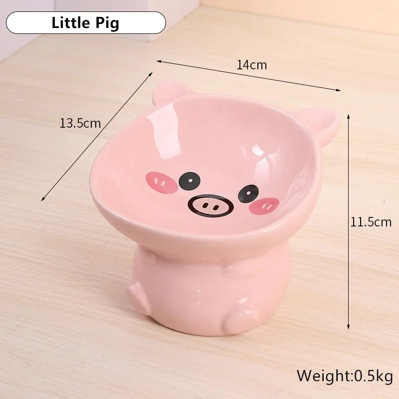 New Cartoon Ceramic Cat Bowl Creative Cute Puppy Dog Feeder Pet Feeding and Water Eatting Bowl Drinker Porcelain Pet Supplies