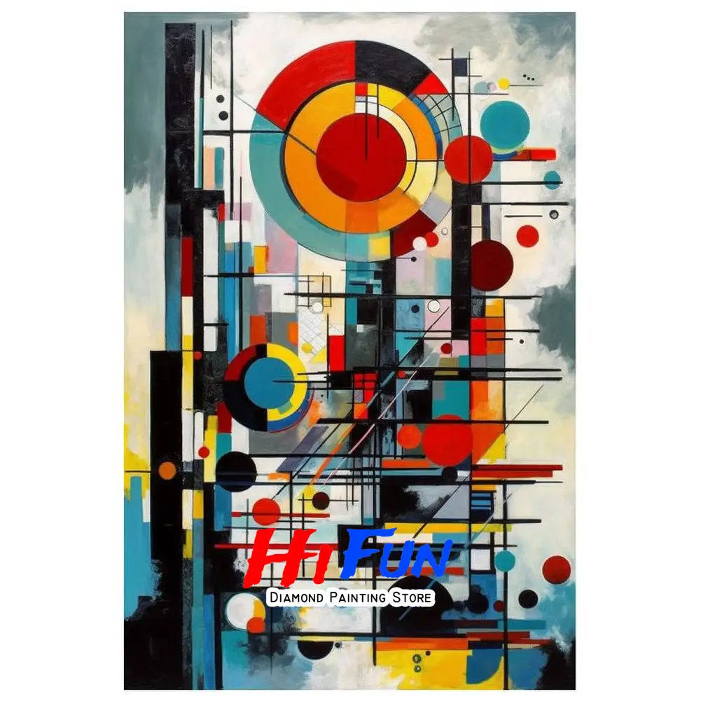 Diamond Painting Full Drill Western Abstraction Art Wassily Kandinsky Poster Rhinestones Mosaic Embroidery Living Room Decor