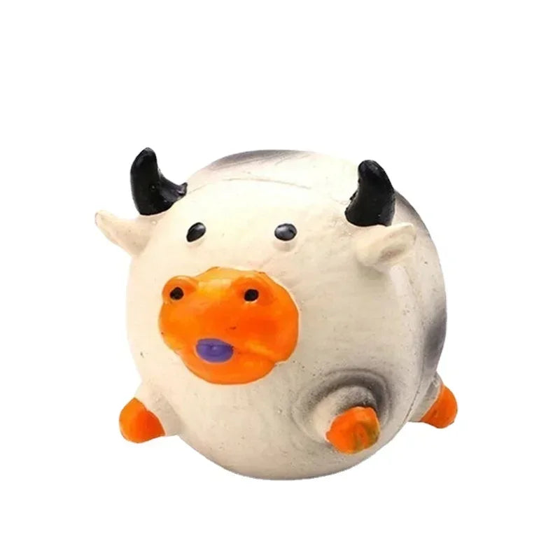 Animals Design Durable Dog Chew Toys Pigs, cows, chickens, Tough Squeaky Dog Grinding Teeth Toys,Pet latex to clean teeth toys
