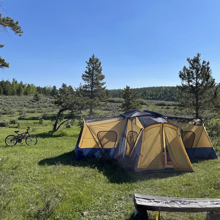 600*600cm Family Camping Outdoor Leisure Tent Four Rooms One Hall Shade Huge Outdoor Tents Customized