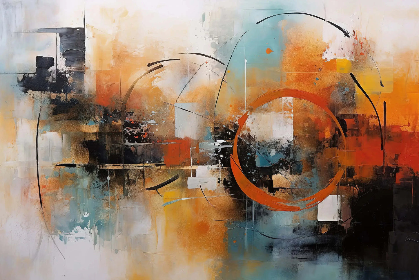 Classic Abstract Wall Art Matte Colour Oil Painting on Canvas Print Poster Home Decor Living Room Bedroom Decorative Painting